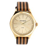 Relogio Feminino Dourado Mondaine com Pulseira Couro