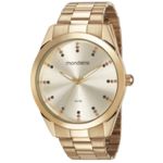 Relogio Feminino Dourado Mondaine Fundo com Pedras 53672lpmv