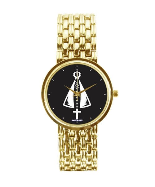 Relógio Feminino Dourado Nossa Senhora Aparecida 3330 - Neka Relógios