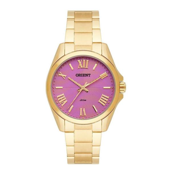 Relogio Feminino Dourado Orient Fundo Rosa Fgss0079 R3kx