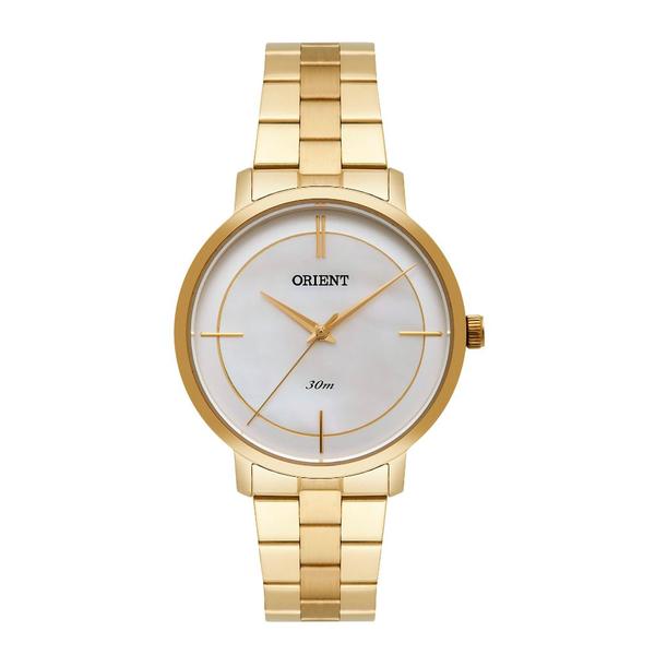 Relogio Feminino Dourado Orient Madrepérola FGSS101