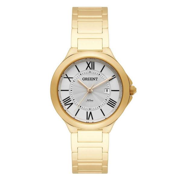 Relógio Feminino Dourado Orient Números Romanos FGSS1137