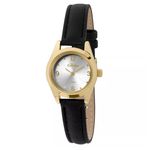 Relogio Feminino Dourado Pequeno Condor Pulseira de Couro