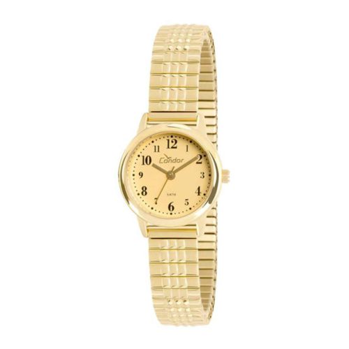 Relogio Feminino Dourado Pequeno Pulseira Elastica Condor 4d