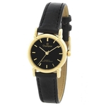 Relógio Feminino Dourado Preto Couro Champion Ch25383p