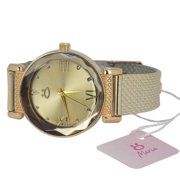 Relógio Feminino Dourado Pulseira de Silicone - Orizom