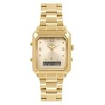 Relogio Feminino Dourado Quadrado Anadigi Condor Original