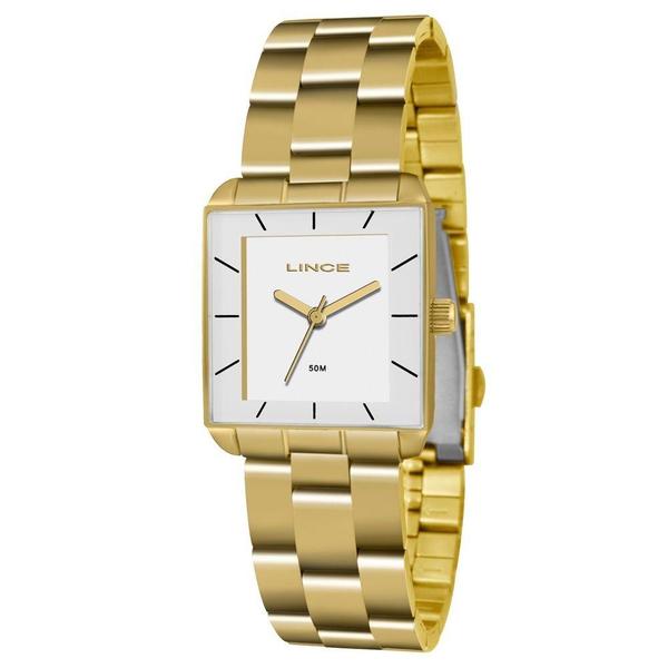 Relogio Feminino Dourado Quadrado Lince LQG4583L/B1KX