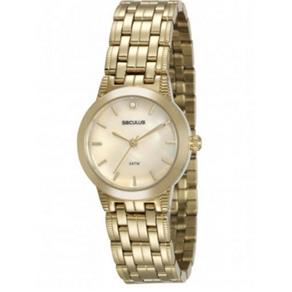 Relógio Feminino Dourado Seculus Analógico 20484LPSVDS1