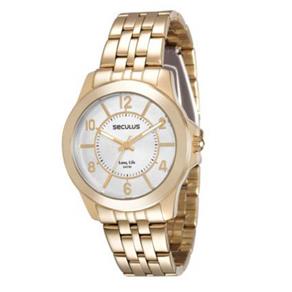 Relógio Feminino Dourado Seculus Analógico 28788LPSVDA1