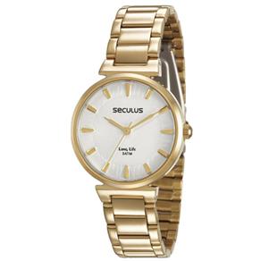 Relógio Feminino Dourado Seculus Analogico 28904LPSVDA1