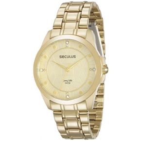 Relógio Feminino Dourado Seculus Analógico 28903LPSVDA1