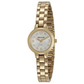 Relógio Feminino Dourado Seculus Classic 23614LPSVDS1