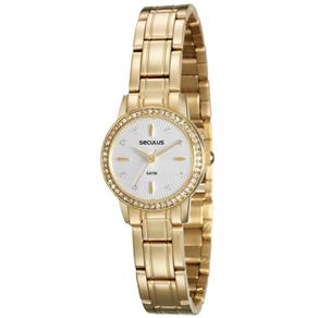 Relógio Feminino Dourado Seculus Classic 28906LPSVDS1