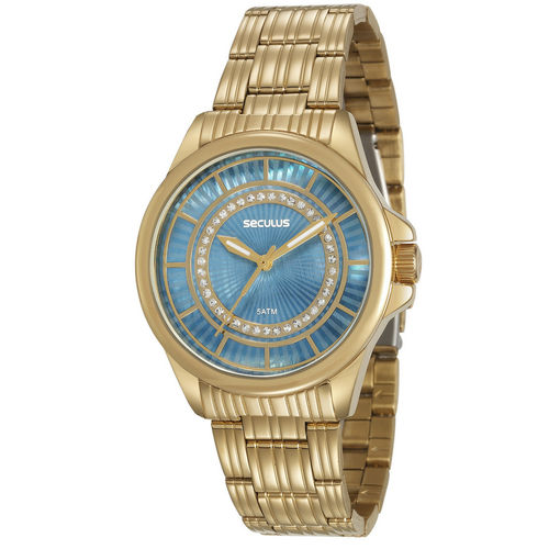 Relógio Feminino Dourado Seculus Glamour 20601LPSVDS1