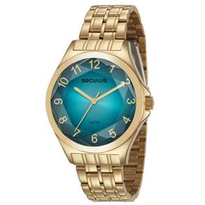 Relógio Feminino Dourado Seculus Glamour 23602LPSVDS2