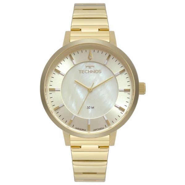 Relogio Feminino Dourado Technos Classico Prova Dagua Aço Inox Strass 2033CQ/4X