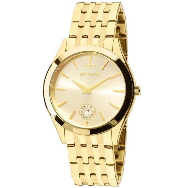 Relogio Feminino Dourado Technos com Pedras Swarovski em Aço