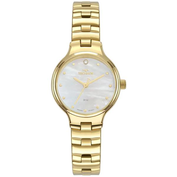 Relógio Feminino Dourado Technos Fundo Madrepérola Pequeno