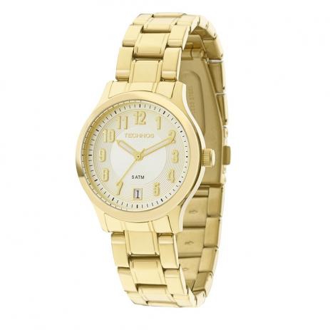 Relogio Feminino Dourado Technos Todos os Numeros 2115koj/4d