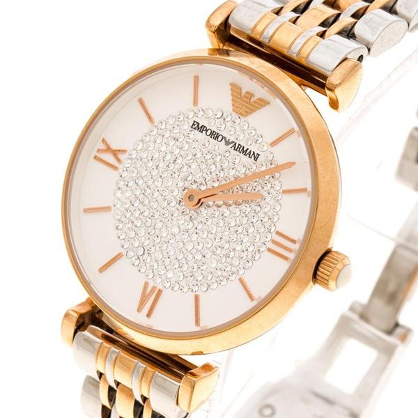 Relógio Feminino Emporio Armani Modelo AR1926 Aço e Rosê 32mm Diâmetro