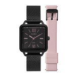 Relógio Feminino Euro Boyfriend EU2036YPH/T4P 33mm Aço Preto/Silicone Rosa