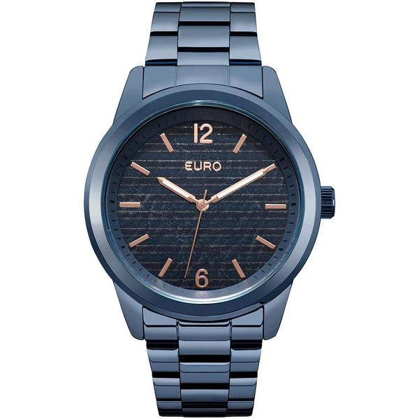 Relógio Feminino Euro EU2033AQ/4A 44mm Pulseira Aço Azul