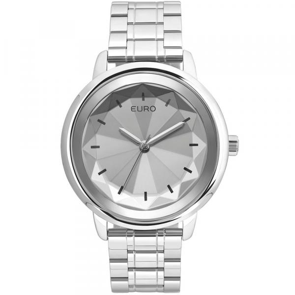 Relógio Feminino Euro Flash EUY121E6DD/3K 44mm Prata