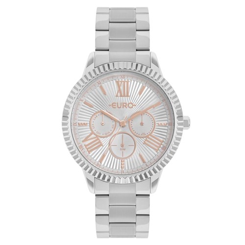 Relógio Feminino Euro Multiglow EU6P29AHR/3K 43mm Aço Prata