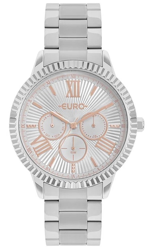 Relógio Feminino Euro Multiglow Prata EU6P29AHR/3K