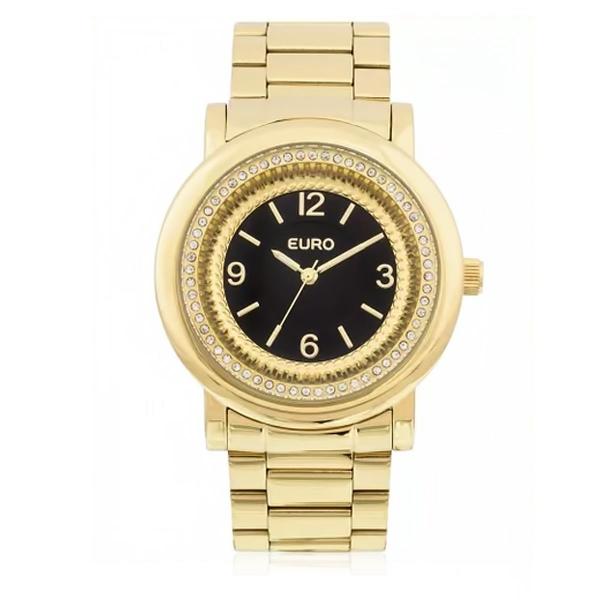 Relógio Feminino Euro Textura Mix Analógico EU2035YDW/4P Dourado com Cristais