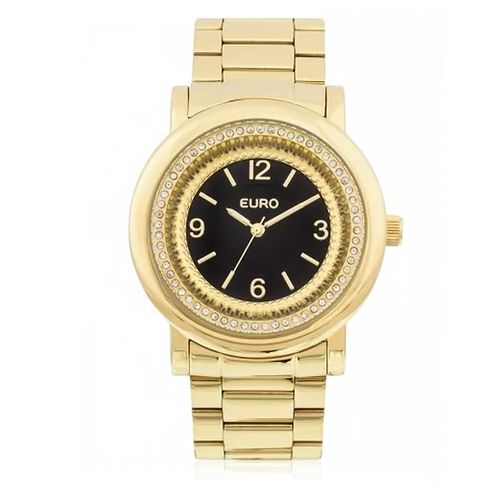 Relógio Feminino Euro Textura Mix Analógico EU2035YDW/4P Dourado com Cristais