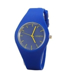 Relógio Feminino Geneva Pulseira De Silicone Zul