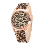 Relógio Feminino Geneva Quartzo Casual Leopardo Silicone
