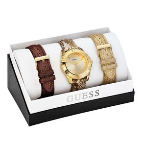 Relógio Feminino Guess 92494LPGBDC com 2 Pulseiras Extras - Estampa Animal/Bege/Marrom