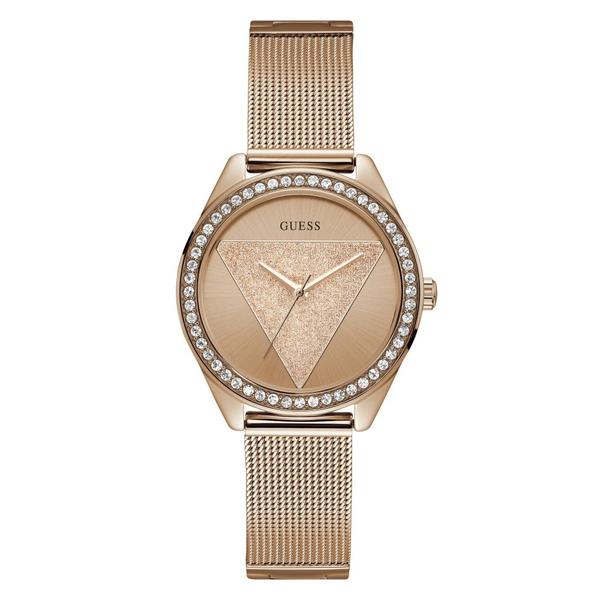 Relógio Feminino Guess Aço Colorido Rose Gold com Pulseira Esteirinha e Mostrador em Relevo 92718LPGTRA3 Analógico