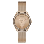 Relógio Feminino Guess Aço Colorido Rose Gold com Pulseira Esteirinha e Mostrador em Relevo 92718LPGTRA3 Analógico