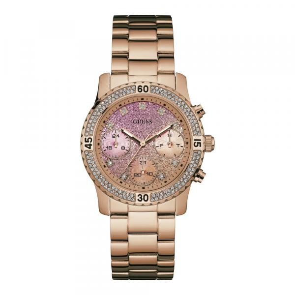 Relógio Feminino Guess Aço Colorido Rose Gold e Mostrador Degradê W0774l3 Cronógrafo