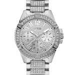 Relógio feminino guess aço prata com cristais 92710L0GSNA1