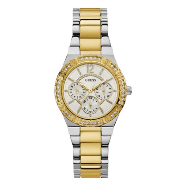 Relógio Feminino Guess Aço Prata e Dourado, Detalhes em Cristais 92662LPGSBA2 Multifunção