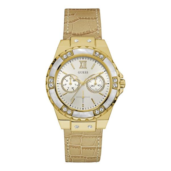 Relógio Feminino Guess Pulseira de Couro e Aro em Acetato 92601LPGSDC2 Multifunção