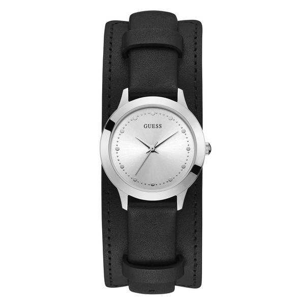 Relógio Feminino Guess Pulseira de Couro Preto, Duplo Estilo Cinto de Pulso 92705L0GTNC2 Analógico