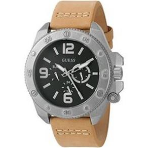 Relógio Feminino Guess Tan And Silver-Tone Casual Watch