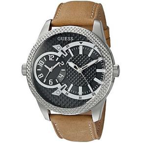 Relógio Feminino Guess Tan And Silver-Tone Dual-Time Watch