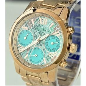 Relógio Feminino Guess Turquoise And Rose Tom Ouro Dourado Feminino Classic Sport Watch