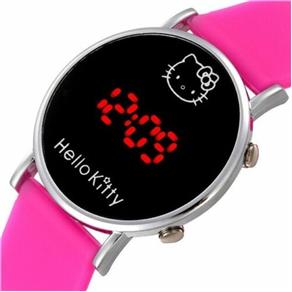 Relógio Feminino Hello Kitty Led Digital Silicone Rosa