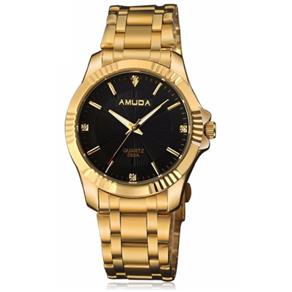 Relógio Feminino Inox Dourado Brilhantes Amuda®