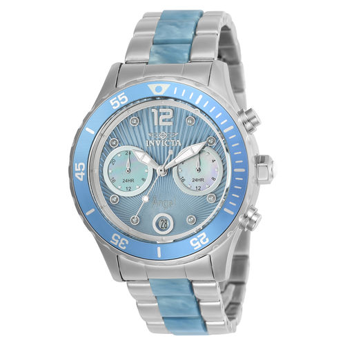 Relógio Feminino Invicta Modelo 24704 Angel Multifunção Light Azul - a Prova D'água