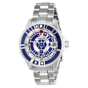 Relógio Feminino Invicta Modelo 26165 Star Wars Automático Prata, Azul - a Prova D`água - Prata