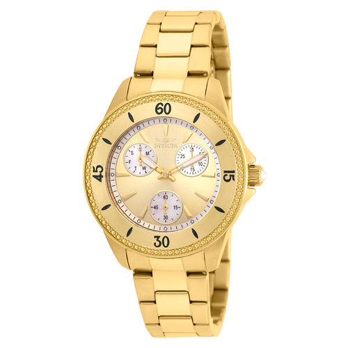 Relógio Feminino Invicta Modelo 22969 Angel Dourado - a Prova D'água